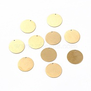 Ion Plating(IP) 304 Stainless Steel Pendants, Double Side Drawbench, Stamping Blank Tag, Flat Round, Golden, 25x1mm, Hole: 1.6mm(STAS-F271-02E-G)