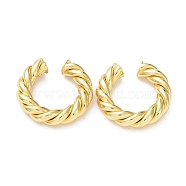 Rack Plating Brass Twist Rope Cuff Earrings for Women, Long-Lasting Plated, Lead Free & Cadmium Free, Real 18K Gold Plated, 29~29.5x6~6.5mm(EJEW-G352-08G)
