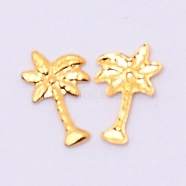 Alloy Cabochons, Epoxy Resin Supplies Filling Accessories, for Resin Jewelry Making, Cadmium Free & Lead Free, Coconut Tree, Golden, 5.5x3x0.5mm(PALLOY-WH0068-34G-RS)