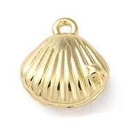 Brass Pendant, Marine Animal Charm, Golden, Shell Shape, 10x9x4mm, Hole: 1mm(KK-H450-01D-G)