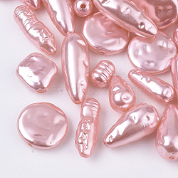 ABS Plastic Imitation Pearl Beads, Mixed Shape, Pink, 10~27x7~18x5~15mm, Hole: 1.2~1.8mm(OACR-R071-11)