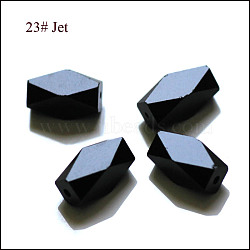 Imitation Austrian Crystal Beads, Grade AAA, Faceted, Column, Black, 11x7.5mm, Hole: 0.7~0.9mm(SWAR-F055-12x6mm-23)