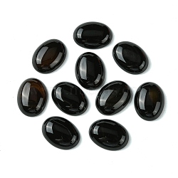 Natural Black Agate Cabochons, Dyed & Heated, Oval, Black, 20x15x5mm(G-L601-03F-02)