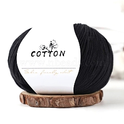 Milk Cotton Knitting Yarn, for Garments Scarves Sweater Shawl Hats, Black, 0.5~1mm, about 131.23 Yards(120m)/Skein(PW-WGC6668-20)