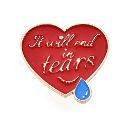 Heart Enamel Pins, Alloy Brooches for Backpack Clothes, Red, 27x28.5mm(JEWB-N001-23C-G)