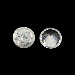 Diamond Shaped Cubic Zirconia Pointed Back Cabochons, Faceted, Clear, 6mm(ZIRC-R004-6mm-01)