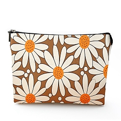 Polyester Wallet, Makeup Bag, with Zipper, Rectangle, Flower, 17x25cm(PW-WGF5CBF-20)