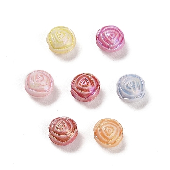 Plastics Beads, Flower, Mixed Color, 7.5x5.5mm, Hole: 1.6mm, 2083pcs/500g