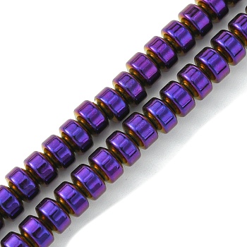 Synthetic Non-Magnetic Hematite Beads Strands, Disc, Heishi Beads, Purple Plated, 6x4mm, Hole: 1mm, about 99pcs/strand, 16.14''(41cm)