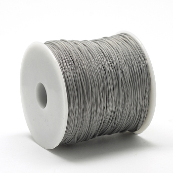 Polyester Cords, Gray, 0.8mm, about 131.23~142.16 yards(120~130m)/roll