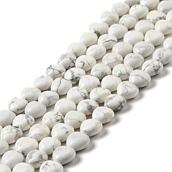 Natural Howlite Beads Strands, Heart, 10x10.5~11x6mm, Hole: 1.2mm, about 40pcs/strand, 15.35''(39cm)