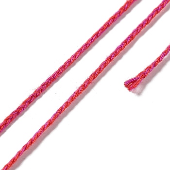 20M Polycotton Braided Cord, Flat, for DIY Jewelry Making, Red, 2x0.7mm, about 21.87 Yards(20m)/Roll