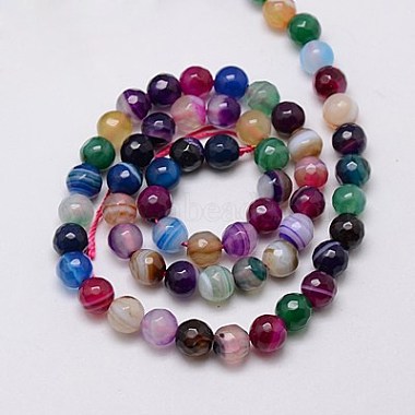 Natural Striped Agate/Banded Agate Beads Strands(G-G581-6mm-17)-2