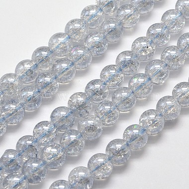 6mm AliceBlue Round Crackle Quartz Beads