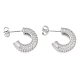 Boucles d'oreilles en laiton pavé de zircone cubique transparente pour femmes(EJEW-S225-11P-01)-1