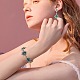 Boucles d'oreilles à tige en losange tressé en graines de verre et bracelet en perles avec fermoirs magnétiques en laiton(SJEW-SW00005)-7
