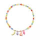 Acrylic Charm Necklace with Round Beaded Chains for Women(NJEW-JN04165)-2