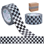Adhesive BOPP Packing Tape, Printing Shipping Decorative Tape, for Sealing Boxes, Tartan Pattern, Black, 5cm(DIY-WH0678-41A)