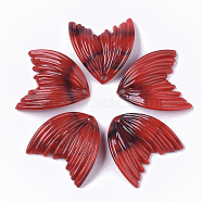 Acrylic Pendants, Imitation Gemstone Style, Wing, FireBrick, 27x25.5x3mm, Hole: 2mm, about 370pcs/500g(OACR-T021-001F)