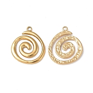 Ion Plating(IP) 304 Stainless Steel Pendants, Vortex Charm, Real 18K Gold Plated, 23x19.5x2mm, Hole: 1.8mm(STAS-C066-32G)