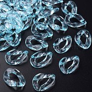 Transparent Acrylic Linking Rings, Quick Link Connectors, for Cable Chains Making, Twisted Oval, Light Sky Blue, 23.5x16.5x4.5mm, Inner Diameter: 6.5x13mm, about 666pcs/500g(MACR-S373-108-B07)