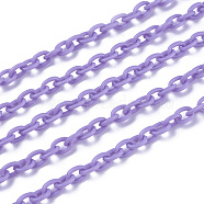 ABS Plastic Cable Chains, Oval, Lilac, 14.96 inch~15.35 inch(38~39cm), 5.5~6mm(X-KY-E007-03D)