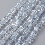 Electroplate Glass Beads Strands, Faceted, Pearl Lusted Plated, Half Round, Light Blue, 6x5x4mm, Hole: 1mm, about 99pcs/strand, 16.14 inch(41cm)(EGLA-L023B-PL03)