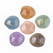 Acrylic Cabochons, Two Tone, Imitation Gemstone Style, Mixed Color, 22.5x22x7mm(OACR-T020-066)