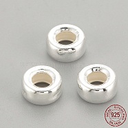 925 Sterling Silver Beads Spacers, Ring, Silver, 6x3mm, Hole: 2.5mm(STER-S002-18)