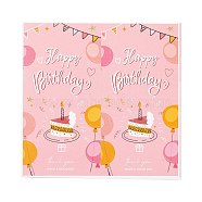 Rectangle Happy Birthday Theme Paper Stickers, Self Adhesive Sticker Labels, for Envelopes, Bubble Mailers and Bags, Cake Pattern, 10.3x10.7x0.01cm, 50pcs/bag(DIY-B041-23C)