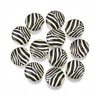 Alloy Snap Buttons, with Resin , Flat Round, Platinum, Black, 18x9.5mm, Knob: 5mm(RESI-R071-9)