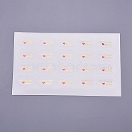 Valentine's Day Sealing Stickers, Label Paster Picture Stickers, for Gift Packaging, Rectangle with Word Handmade with Love, White, 20x30mm(DIY-I018-04A)