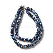 Handmade Nepalese Lampwork Beads, Rondelle, Steel Blue, 9~14x8~13mm, Hole: 2mm, about 53~61pcs/strand, 25~25.98''(63.5~66cm)(LAMP-B023-09A-04)