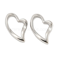 304 Stainless Steel Heart Linking Rings, Stainless Steel Color, 12.5x12.5x2mm(STAS-L022-221P)