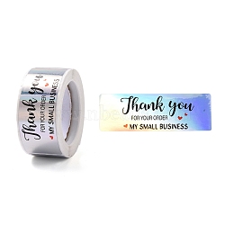 Hot Stamping Self-Adhesive Paper Gift Tag Youstickers, Rectangle with Word Thank You FOR YOU ORDER, for Party Presents Decorative, Colorful, 2.9x6x0.01cm(DIY-A023-02E)
