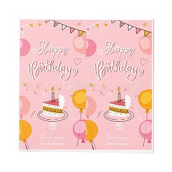 Rectangle Happy Birthday Theme Paper Stickers, Self Adhesive Sticker Labels, for Envelopes, Bubble Mailers and Bags, Cake Pattern, 10.3x10.7x0.01cm, 50pcs/bag(DIY-B041-23C)