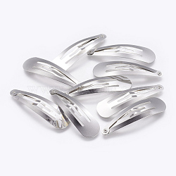 Iron Snap Hair Clip Findings, Platinum, 31x10.5mm(X-IFIN-F125-1)