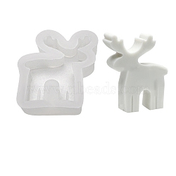 Christmas Theme DIY Display Food Grade Silicone Molds, for UV Resin, Epoxy Resin Craft Making, Deer Pattern, 117x98x27mm(X1-DIY-A041-01A)