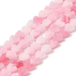Handmade Lampwork Beads Strands, Heart, Pearl Pink, 6x6x2~2.5mm, Hole: 1mm, about 77pcs/strand, 15.75''~16.14''(40~41cm)(LAMP-Q035-01C)