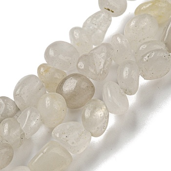 Natural White Jade Bead Strands, Tumbled Stone, Nuggets, 3~7.5x4.5~6x3~6mm, Hole: 1mm, about 61~66pcs/strand, 15.16''~15.35''(38.5~39cm)