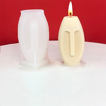 3D Lady Face Candle Food Grade Half-body Sculpture Silicone Molds, Bust Sculpture Scented Candle Molds, Resin Casting Molds, White, 61x60x100mm, Inner Diameter: 35mm