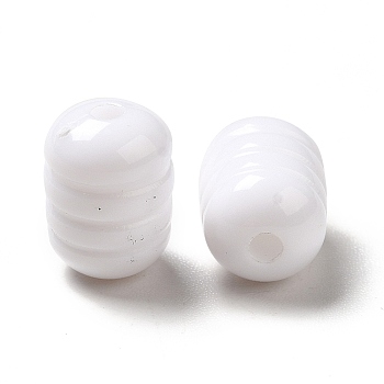 Opaque Acrylic Beads, Column, White, 10x7mm, Hole: 1.8mm, about 1440pcs/500g