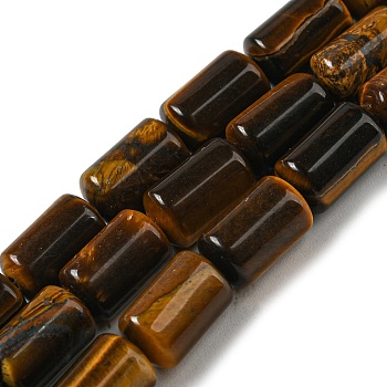 Natural Tiger Eye Beads Strands, Column, 10x6mm, Hole: 0.8mm, about 40pcs/strand, 15.67''(39.8cm)