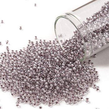 TOHO Round Seed Beads, Japanese Seed Beads, (353) Lavender Lined Crystal, 11/0, 2.2mm, Hole: 0.8mm, about 1110pcs/bottle, 10g/bottle