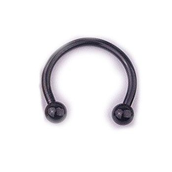 303 Stainless Steel Circular/Horseshoe Barbell Nose Rings, Nose Piercing Jewelry for Women, Black, Inner Diameter: 10mm, Pin: 1.2mm, 17 Gauge