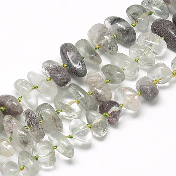 Natural Quartz Crystal Beads Strands, Tumbled Stone, Nuggets, 6~11x12~24x10~13mm, Hole: 1mm, about 30~35pcs/strand, 16.3 inch