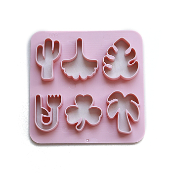 ABS Plastic Plasticine Tools, Clay Dough Cutters, Moulds, Modelling Tools, Modeling Clay Toys for Children, Cactus/Coconut Tree, Leaf, 10x10cm