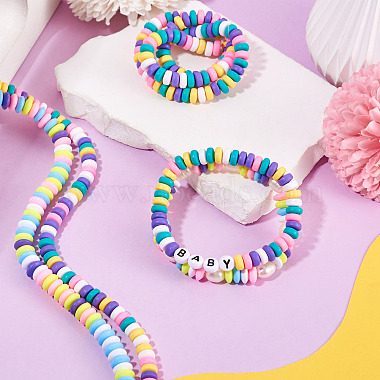 4Strands 2 Styles Handmade Polymer Clay Beads Strands(CLAY-TA0002-08)-6