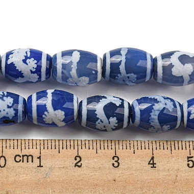 Brins de perles dzi de style tibétain bleu(TDZI-NH0001-C01-01)-5