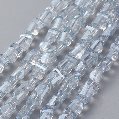 6mm LightBlue Half Round Glass Beads